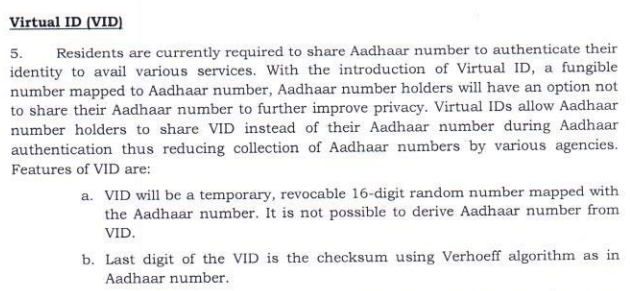 Circular about Virtual ID claims that VID is fungible